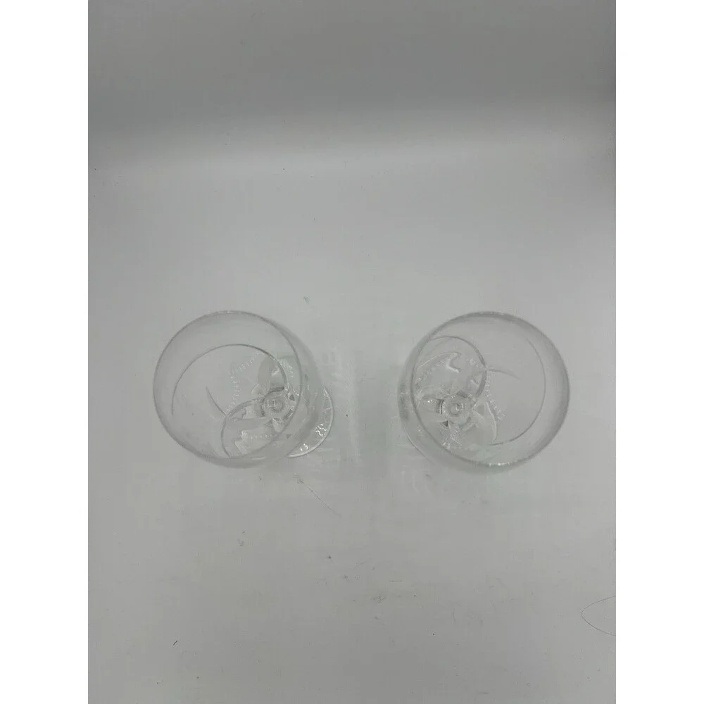 Villeroy & Boch Foglia Crystal Wine Goblets Set of 2 Frosted Leaf Cut Glass EUC